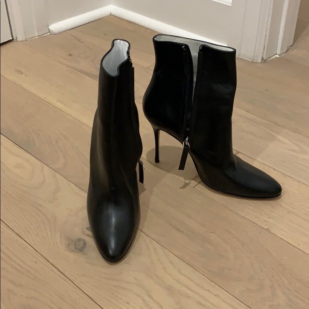 Manolo Blahnik Black Leather Boots
